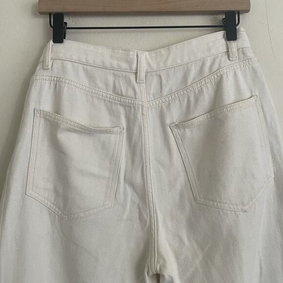 Roucha Detto Ecru Wide Leg Barrel Denim Jeans High Rise Cotton Size A US 6 - Picture 4 of 5